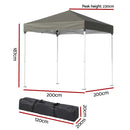 Instahut Gazebo 2x2m Outdoor Patio Garden Marquee Shade Grey