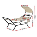 Gardeon Hammock Bed w/ Stand Sun Lounge Chair Beige