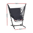 Gardeon Hammock Chair Outdoor Camping Hanging with Stand Grey