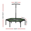 Everfit 48inch Hexagon Trampoline Kids Exercise Adjustable Handrail Green