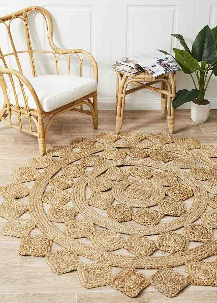 Atrium Tessellate Natural Round By Rug Culture - 120X120CM - ROUND