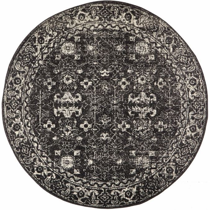 Evoke 252 Charcoal Round by Rug Culture -150X150CM - ROUND