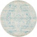 Evoke 253 White Blue Round by Rug Culture -150X150CM - ROUND