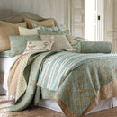 Lyon Teal 100% Cotton Quilted 3 pcs Bedspread Coverlet Set Queen