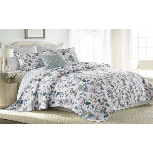 Bellamy 100% Cotton Quilted 3 pcs Bedspread Coverlet Set King