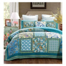 Aquamarine 100% Cotton Quilted 3 pcs Bedspread Coverlet Set King