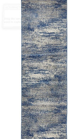 Mirage 355 Blue Runner By Rug Culture-400X80CM - RUNNER