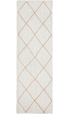 Noosa 333 White Runner by Rug Culture-400X80CM - RUNNER