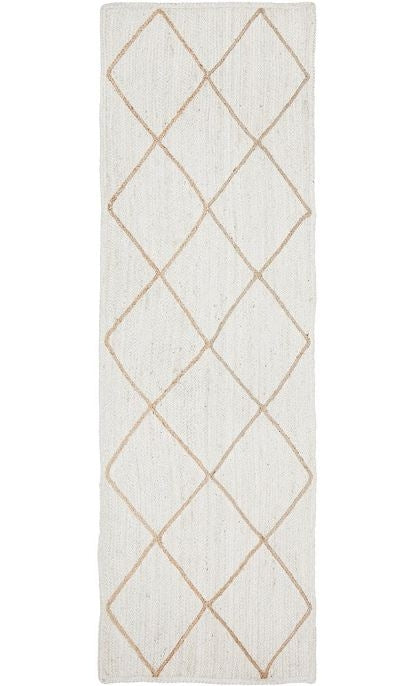 Noosa 333 White Runner by Rug Culture-400X80CM - RUNNER