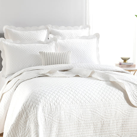 Scallop Jacquard Pearl European Pillowcase by Renee Taylor