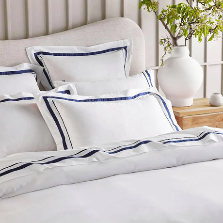 Cloud 1000 TC Egyptian Cotton White Navy European Pillowcase by Renee Taylor