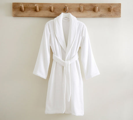 Chalet Quick Dry Terry Cotton White Large/ Xtra Large Bath Robes by Renee Taylor