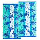 Renee Taylor 2 Pack Jacquard Velour Kids Beach Towel 75 x 150 cms Sealife Turtles