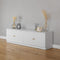 BUCHAREST TV UNIT- WHITE - HAMPTONS - ROUND BRASS