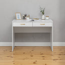 ODESSA DESK - WHITE - VJ PANEL - OVAL BRASS