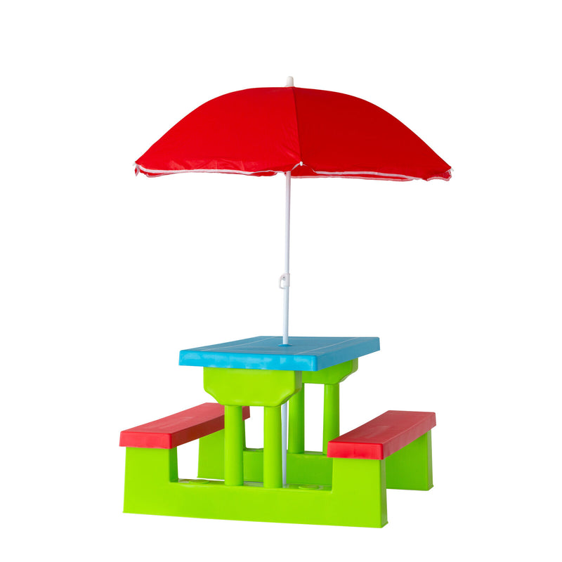 Durable Kids Picnic Table Set with Umbrella