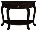 Emilie Cabriole Leg 1 Drawer Half Round Entry Table - Chocolate