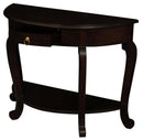 Emilie Cabriole Leg 1 Drawer Half Round Entry Table - Chocolate