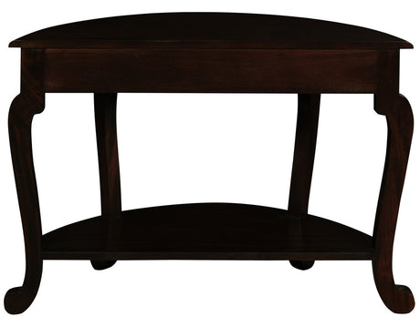 Emilie Cabriole Leg 1 Drawer Half Round Entry Table - Chocolate