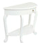 Emilie Cabriole Leg 1 Drawer Half Round Entry Table - White