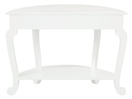 Emilie Cabriole Leg 1 Drawer Half Round Entry Table - White