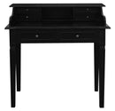 Winston 6 Drawer Solid Timber Writing Desk (Black)