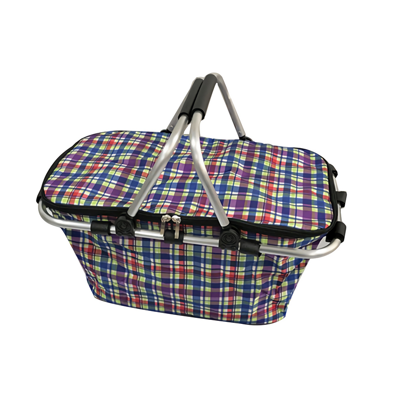 Large Folding Picnic Bag Basket Hamper Camping Hiking Insulated Lunch Cooler Bag