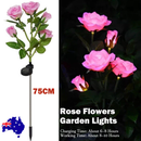 Pink Bulk Solar Garden Lights 75cm Long Rose Flowers Yard Lamp Xmas Halloween Deco AU