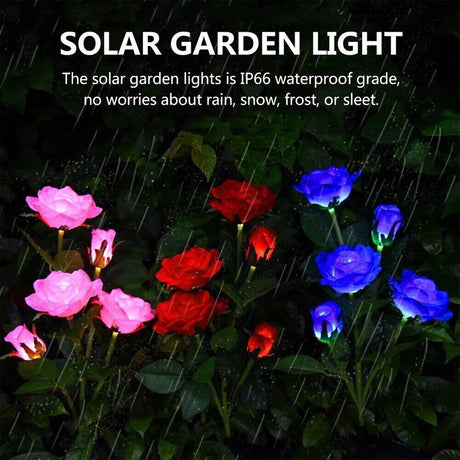 Pink Bulk Solar Garden Lights 75cm Long Rose Flowers Yard Lamp Xmas Halloween Deco AU