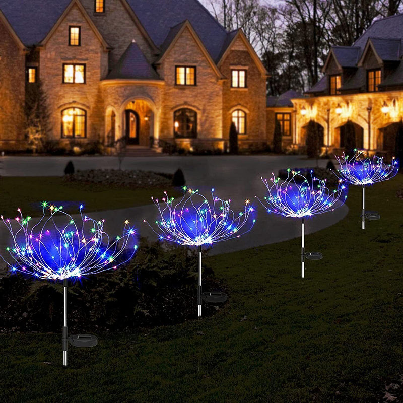 Colourful Fireworks 180 LED Fairy String Lights Starburst Solar Xmas Garden Night Lamp Hot NEW