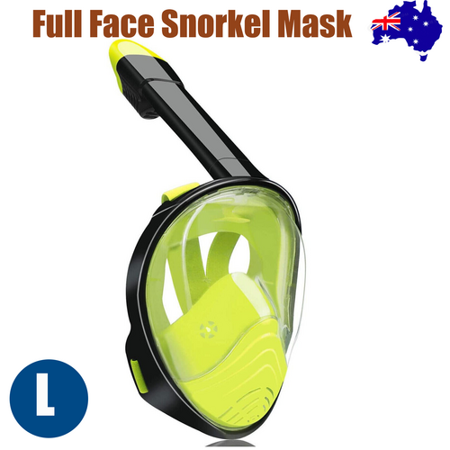 Yellow Full Face Snorkel Mask Swimming Breath Dry Diving Goggle Scuba Glass Anti-Fog AU L