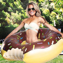 2pcs Coffee Inflatable Giant Donut Raft Swim Ring Float Swimming Pool Beach Lounge Pink Coff 70CM