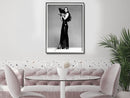 Wall Art 50cmx70cm Cher Music Black and White, Black Frame Canvas