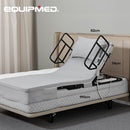 Equipmed Electric Adjustable Bed, Backrest and Leg Adjustment German-Engineered Power Lifting with Remote Control, Grey