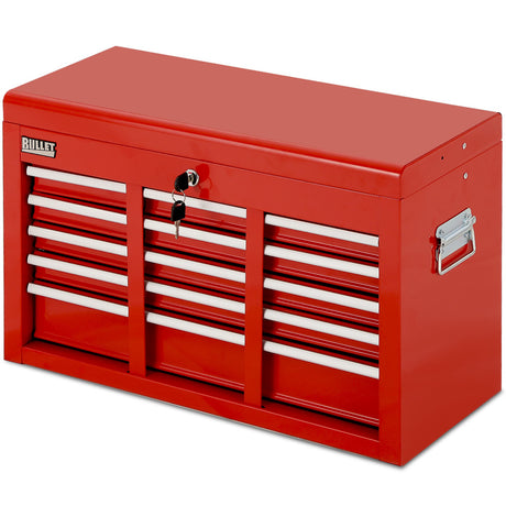 BULLET Pro 9 Drawer Tool Box Chest, Organiser Mechanic Garage Storage Toolbox Set - Red