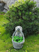 Dog with basket Planter