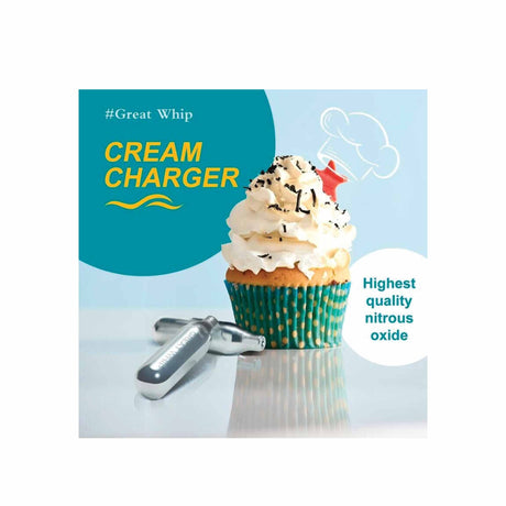 Cream Whipper Dispenser 250ml + 50x NO2 Chargers - Aluminium Canister + Nozzles