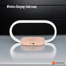 Wireless Charging Table Lamp - Bedside Office Dimmable Light With Clock