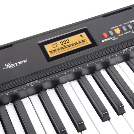 Karrera 61-Key Electronic Keyboard with LCD and Touch Response in Black CHJ-291