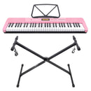 Karrera 61-Key Electronic Keyboard with LCD and Touch Response in Pink CHJ-291