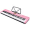 Karrera 61-Key Electronic Keyboard with LCD and Touch Response in Pink CHJ-291