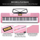 Karrera 61-Key Electronic Keyboard with LCD and Touch Response in Pink CHJ-291