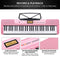 Karrera 61-Key Electronic Keyboard with LCD and Touch Response in Pink CHJ-291