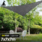 Wallaroo 280GSM Outdoor Sun Shade Sail Canopy Grey Triangle 7m x 7m x 7m