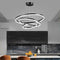 Black 5 Rings Minimalist LED Pendant Light Adjustable Circular Chandelier