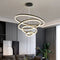 Gold 3 Rings Minimalist LED Pendant Light Adjustable Circular Chandelier