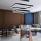 Modern Minimalist Square Pendant Light Adjustable LED Chandelier Double Layer(straight base)