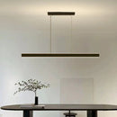 Modern Minimalist Trapezoid Pendant Light Adjustable LED Bar Light Black