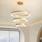 Gold 3 Rings 180W Modern Luxury Ring Pendant Light Adjustable Water Ripple LED Chandelier