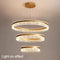 Gold 3 Rings 180W Modern Luxury Ring Pendant Light Adjustable Water Ripple LED Chandelier